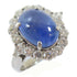 FINE JEWELRY 7.01ct Star Sapphire 1.18ct Diamond Ring PT900 Platinum US#5.5