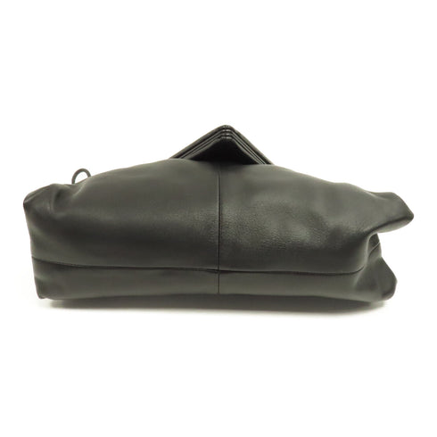 BOTTEGA VENETA BV Clutch Bag Handbag Lambskin Leather Black