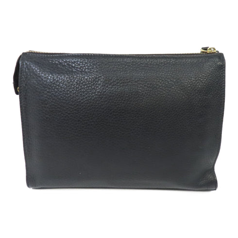 FENDI GHW Clutch Bag 7VA433 A7SR Calfskin Leather Black