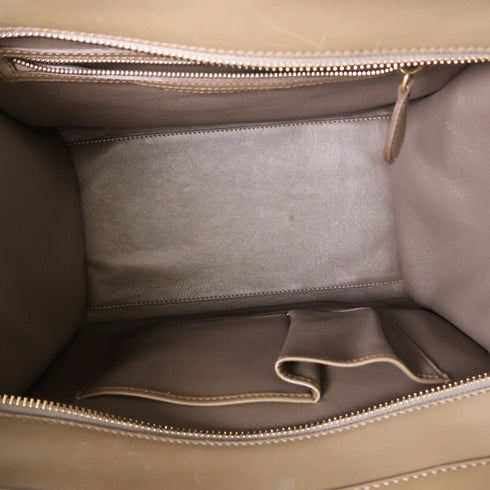 CELINE GHW Mini Luggage Tote Shoulder Bag W-MM-0172 Calfskin Leather Brown Navy