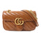 GUCCI GG GHW GG Marmont Shoulder Bag 446744 Lambskin Leather Brown