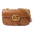 GUCCI GG GHW GG Marmont Shoulder Bag 446744 Lambskin Leather Brown