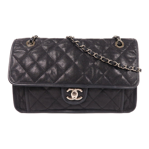 CHANEL CC SHW Chain Shoulder Bag Calfskin Leather Black v4