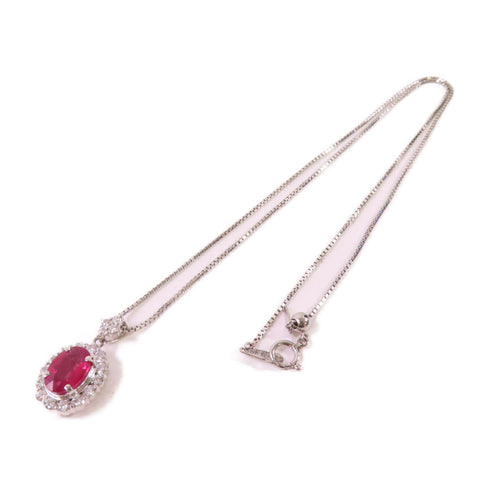 FINE JEWELRY 2.22ct Ruby 0.87ct Diamond Necklace PT850 Platinum