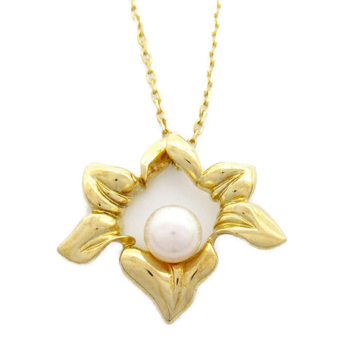 MIKIMOTO Pearl Necklace 18K Yellow Gold