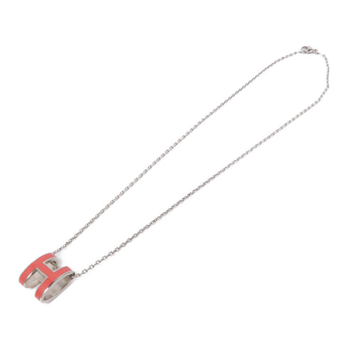 HERMES Necklace pop H Accessories Enamel/Metal Red/Silver