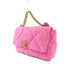 Chanel CC GHW Chanel 19 Chain Shoulder Bag Handbag Canvas Pink