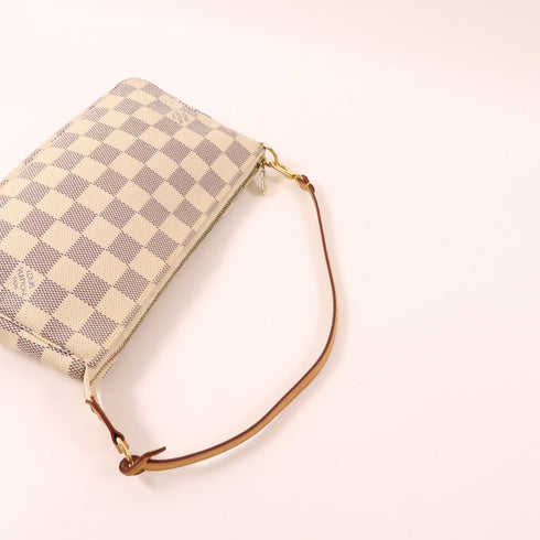 LOUIS VUITTON LV GHW Pochette Accessoires Bag N41207 Damier Azur White