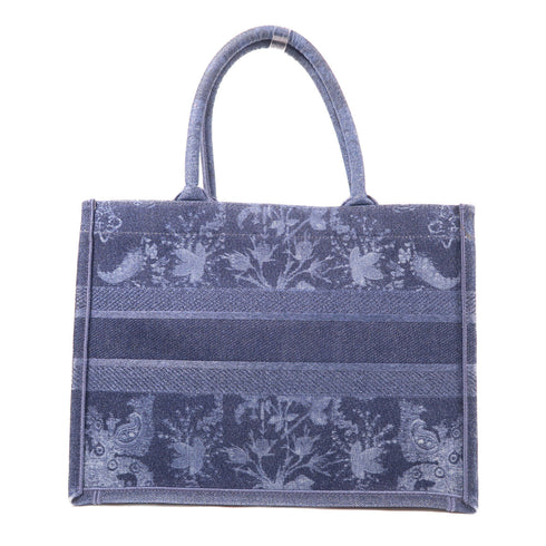 Christian Dior CD Book Tote Handbag Canvas Blue