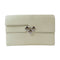 HERMES PHW Fortunio Clutch Bag Evercolor Leather Craie White