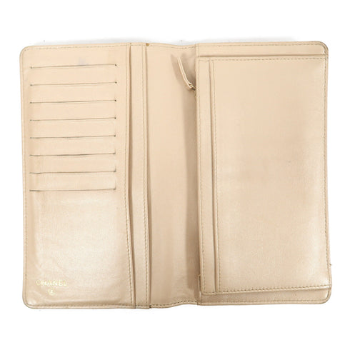 CHANEL CC GHW Long Wallet A36544 Lambskin Leather Black