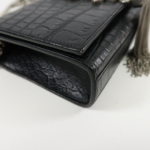 SAINT LAURENT YSL SHW Shoulder Bag Calfskin Leather DMR354120 Black