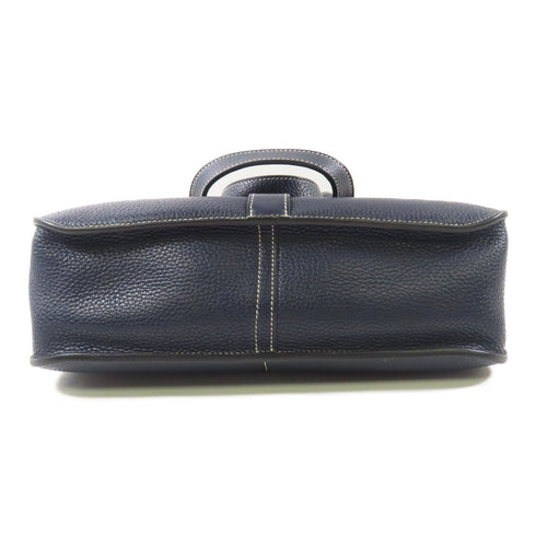 HERMES PHW Halzan 31 2 Way Shoulder Bag Taurillon Clemence Bleu Nuit Noir