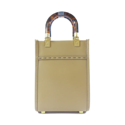 FENDI GHW Mini Sunshine 2 Way Shoulder Handbag 8BS051ABVL.2194927 Calfskin Brown