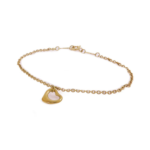 TIFFANY&CO Open Heart Bracelet 18K Yellow Gold