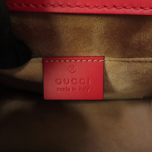 GUCCI GG GHW Sylvie Chain Shoulder Bag 431666 Calfskin Leather Red