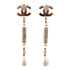 CHANEL CC Earrings Metal/PVC White/Gold