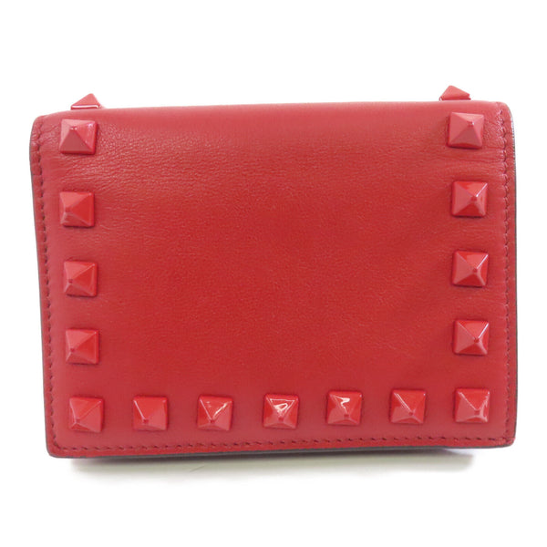 Valentino GHW Wallet Lambskin Leather Red
