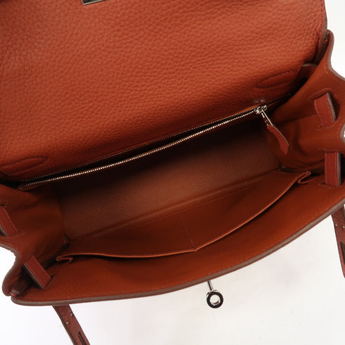 HERMES PHW Kelly 28 2 Way Shoulder Bag Taurillon Clemence Rouge