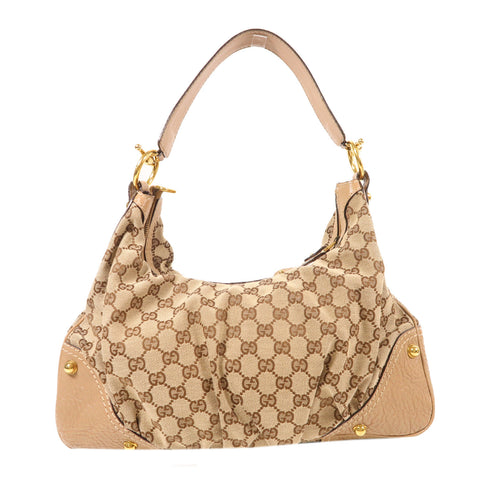 GUCCI GG GHW Shoulder Bag 211966 Canvas Brown
