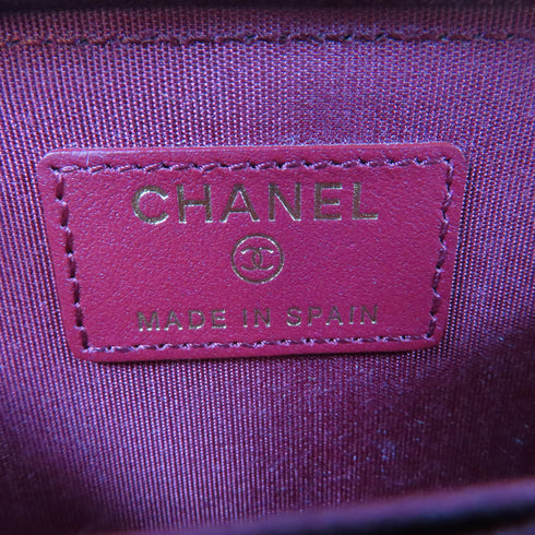 CHANEL CC GHW Coin Case A68890 Cavier Leather Red