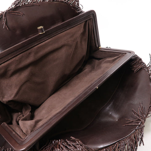 BOTTEGA VENETA BV GHW Hand Bag Lambskin Leather Brown