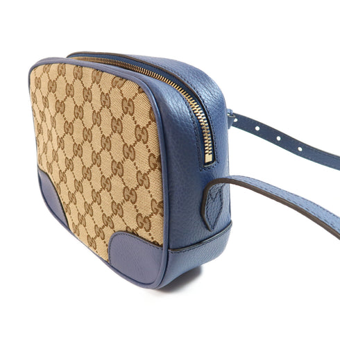 GUCCI GG GHW Shoulder Bag Canvas 449413 Blue