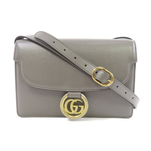 GUCCI GG GHW Shoulder Bag Crossbody 589474 Calfskin Leather Gray