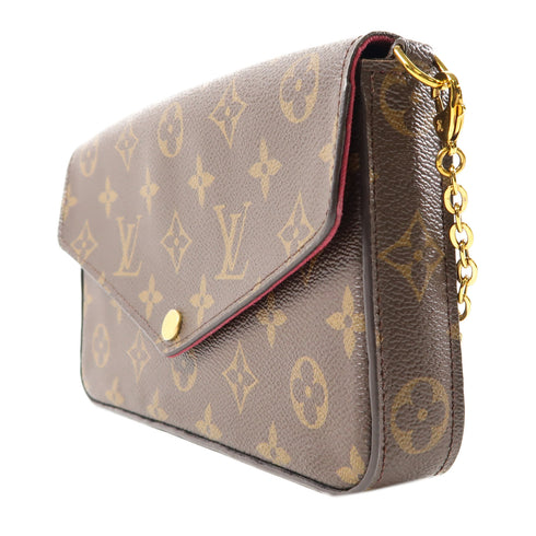 LOUIS VUITTON LV GHW Felicie Pochette Chain Shoulder Bag M61276 Monogram Brown v1