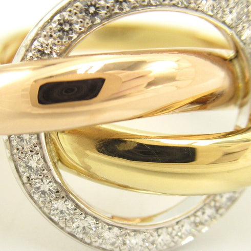 CARTIER Trinity Diamond Ring 18K Yellow White Pink Gold Cartier#53 US#6.5