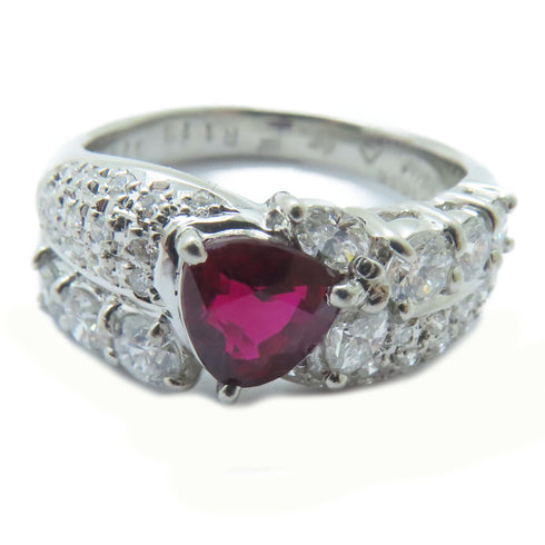 FINE JEWELRY 1.13ct Ruby 0.79ct Diamond Ring PT900 Platinum US#6