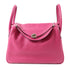 HERMES PHW Lindy 30 2 Way Shoulder Handbag Evercolor Leather Rose Purple