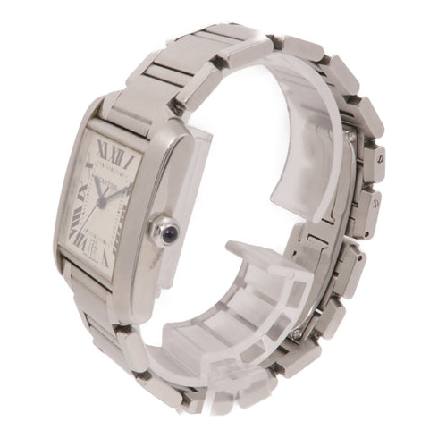 CARTIER Tank Francaise 2302 Automatic Watch Stainless Steel White v1