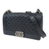 CHANEL Quilted CC SHW Chanel Boy 25CM Shoulder Handbag Calfskin Leather Black