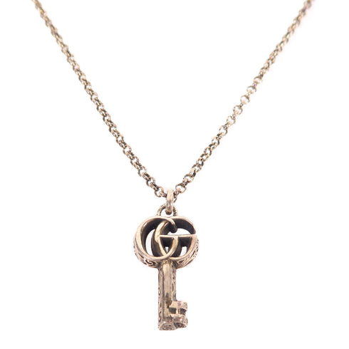 GUCCI GG Double G Key Necklace 925 Sterling Silver
