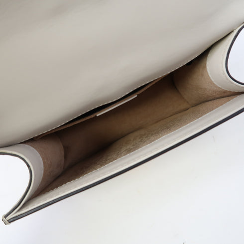 GUCCI GG Sylvie Chain Shoulder Bag 431666 Calfskin Leather White