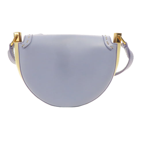 FENDI GHW Moonlight Shoulder Bag 8BT346 Calfskin Leather Blue