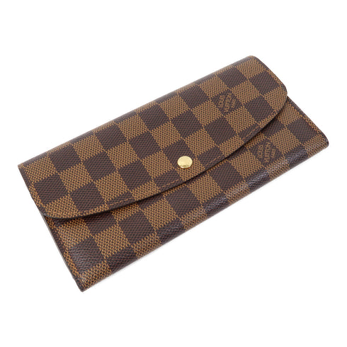 LOUIS VUITTON LV GHW Emilie Long Bifold Wallet N63019 Damier Ebene Brown