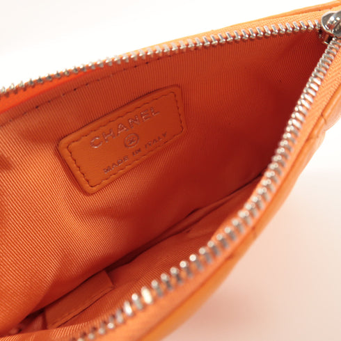 CHANEL CC SHW Pouch Lambskin Leather Orange