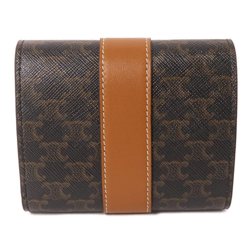 CELINE GHW Wallet 10D572BZ9 Coated Canvas Leather Black Brown