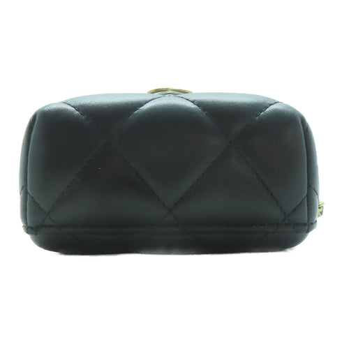 CHANEL Quilted CC GHW Plexi Box Bag Chain Shoulder AS2635 Lambskin Leather Black
