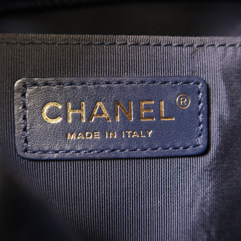 CHANEL CC GHW Bucket Bag 2 Way Shoulder Bag Handbag AS0895 Calfskin Leather Navy