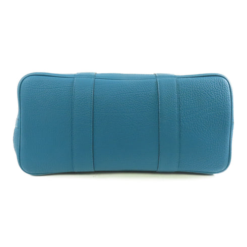 HERMES PHW Garden Party PM Tote Shoulder Bag Cobalt Blue