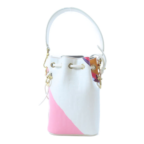 FENDI Mon Tresor 2 Way Bag 8BS010 AJSI F1HDR Calfskin Leather White/Pink/Brown