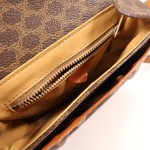 CELINE Shoulder Bag Coated Canvas Brown