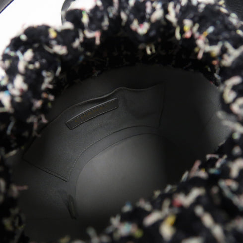 CHANEL Quilted CC GHW 2 Way Shoulder Bag Handbag AS1479 Calfskin /Tweed Black