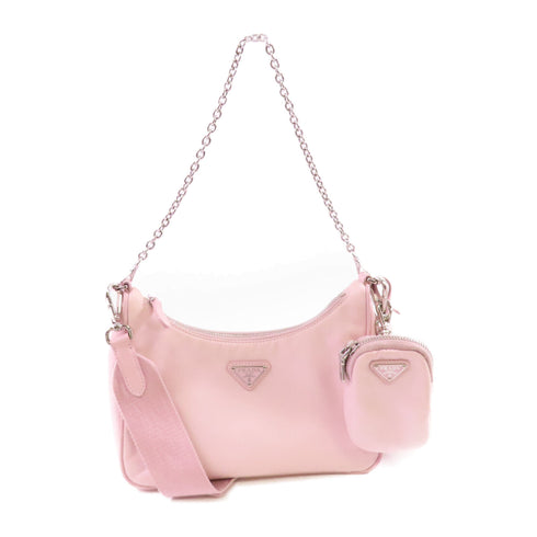 PRADA SHW Handbag Shoulder Bag Nylon 1BH204 Pink