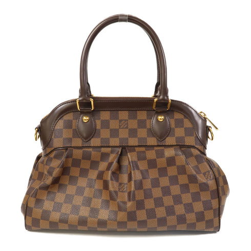 LOUIS VUITTON LV GHW Trevi PM 2 Way Shoulder Bag N51977 Damier Ebene Brown
