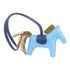 HERMES Rodeo Charm Leather Light Blue Navy Khaki