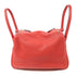 HERMES PHW Lindy 26 2 way Shoulder bag Clemence Leather Rouge Casaque